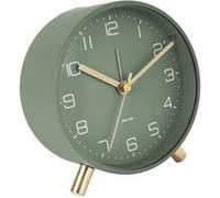 Horloge réveil en métal Lofty - Diam. 11 cm - Vert