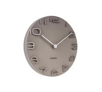 Karlsson KA5311GY Horloge Chromé Marron | Autour de - skandinavisch - Plastique - Horloge Murale - Décoration murale pour Chambre d'enfant et Salon