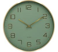 Karlsson KA5973GR, Horloge numérique murale, ronde, verte, aluminium, pile