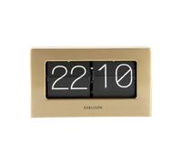 Karlsson Lampe de Table Boxed Flip - Or - 20,5x7x11,5cm | Rectangle - Modern - Acier - Horloge de table - Horloge décorative - Décoration pour Chambre et Salon
