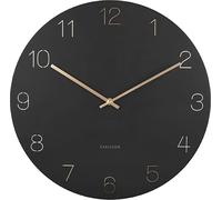 Karlsson - Pendentif horloge murale avec chiffres gravés - Noir
