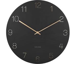 Karlsson - Pendentif horloge murale avec chiffres gravés - Noir