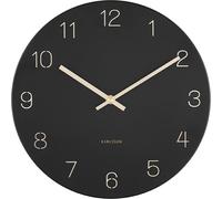 Karlsson - Pendentif horloge murale avec chiffres gravés, petit - Noir