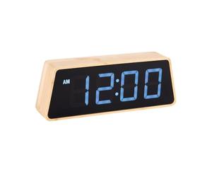 Karlsson Réveil Changing Colour LED - Brun - 4.5x19x7cm | Rectangle - Modern - Bambou - Réveil - Réveil pour Chambre - Pour Chambre et Bureau