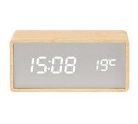 Karlsson - Réveil Silver Mirror LED - Bois clair