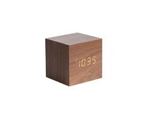 Karlsson Réveil Mini Cube KA5655DW - Placage bois, LED, Quartz, Unisexe 8 x 8 cm