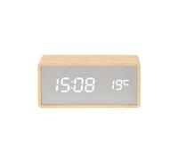 Karlsson Réveil Miroir - Marron - 16x15x7cm | Rectangle - Modern - Thermoplastique - Réveil - Réveil pour Chambre - Pour Chambre et Bureau