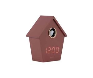 Karlsson Réveil Riqueza Cuckoo - Bordeaux - 6.8x13x15.3cm | Divers - Modern - MDF - Moderne Horloge Murale Coucou - Pendule Murale - Décoration murale pour Salon et Chambre