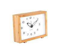 Karlsson Réveil Tipico - Blanc - 19x19x13.8cm | Carré - Modern - Bambou - Réveil - Réveil pour Chambre - Pour Chambre et Bureau