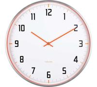 Karlsson Sports, Horloge, murale, ronde, orange, blanche, aluminium, pile