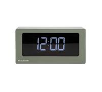 Karlsson Table Horloge à LED en boîte Jungle Green, 14 x 15 x 6 cm