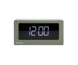 Karlsson Table Horloge à LED en boîte Jungle Green, 14 x 15 x 6 cm
