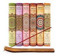 Karma Scents Lot de 180 bâtonnets d'encens pour lavande, bois de santal, jasmin, patchouli, rose, vanille, variété, coffret cadeau 180 bâtonnets inclus dans chaque boîte