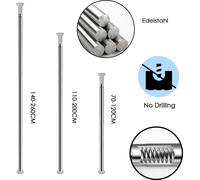 karpal Barre de douche télescopique 140-260cm Barre de rideau de douche Pince extensible sans percer