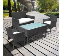 karpal Gartenmoebel Lounge Set Garniture Relax-Lounge Sofa Balkon Sitzgruppe Table Glas