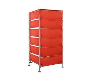 Kartell 2041l4 conteneur Mobile, 6 tiroirs, Orange foncé