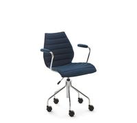 Kartell Chaise rotative avec accoudoirs Maui Soft - bleu