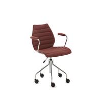 Kartell Chaise rotative avec accoudoirs Maui Soft - rouge