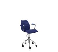 Kartell Chaise rotative avec accoudoirs Maui Soft - Trevira bleu