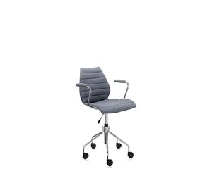 Kartell Chaise rotative avec accoudoirs Maui Soft - Trevira grise