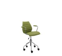 Kartell Chaise rotative avec accoudoirs Maui Soft - Trevira verte