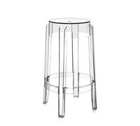 Kartell Charles Ghost, Tabouret Medium, H. 65 cm, Cristal, Lot de 2