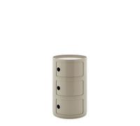 Kartell Componibili Big, Meuble Conteneur 3 éléments, Diamètre 42 cm, Tourterelle