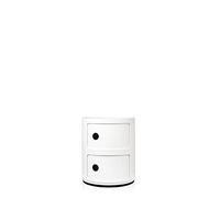 Kartell Componibili, Conteneur 2 éléments, Blanc, Base ronde
