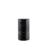 Kartell Componibili, Conteneur 3 éléments, Noir, Base Ronde