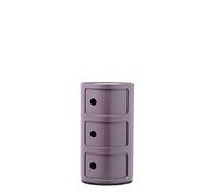Kartell Componibili, Conteneur 3 éléments, Violet, Base Ronde | Vera icona design, il celebre Componibili si appropria di nuovi colori vivaci, profondi ed eleganti: verde kaki, blu petrol