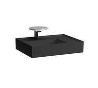 LAUFEN Kartell lavabo H8103347161111 60x46cm, étagère à droite, sans trop - plein, 2000 trou du robinet, noir mat