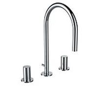 Laufen Mitigeur de lavabo Kartell H3123330042211 – 3 trous, bec orientable, avec vidage, chromé