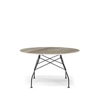 Kartell Table Glossy - gris tropical - noir - rond