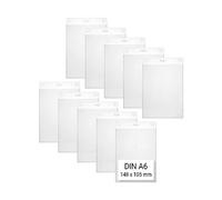 Karteo® Pochettes Badge Format A6 Lot de 50 - Protège Cartes Transparentes en Vinyle 148 x 105 mm Vertical - Porte Badge Porte Carte pour Cartes et Documents