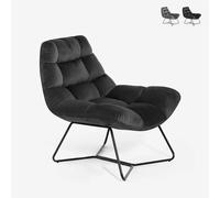 Karu Fauteuil de salon moderne - Velours Noir