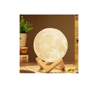 KAS FACTORY Lampe Lune Multicolore USB sur Support en Bois
