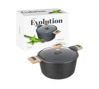 KASANOVA Casserole antiadhésive à induction Evolution, casserole de haute qualité avec couvercle, adaptée à toutes les plaques de cuisson (Casserole 20 cm)
