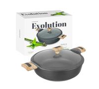 KASANOVA Casserole antiadhésive Evolution, casserole à induction, casserole de haute qualité avec couvercle, adaptée à toutes les plaques de cuisson (Poêle 28 cm)