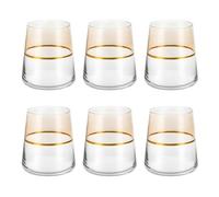 KASANOVA Lot de 6 verres à eau 420 ml beige et or Spectrum