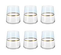 KASANOVA Lot de 6 verres d'eau 420 ml bleu et or Spectrum
