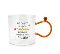 KASANOVA Mug 350 ml en verre jaune Cheer Up