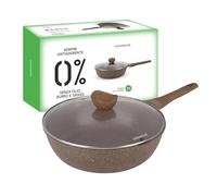 KASANOVA Poêle antiadhésive 0 Fat avec couvercle brun Cuisson (30 cm)