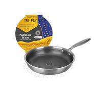 KASANOVA Poêle antiadhésive Tri-ply, Revêtement nid d'abeille, compatible avec le four et tous les types de cuisinières. (26 cm)