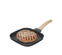 KASANOVA Poêle Grill 20x20 cm - Collection Mini Mania, Antiadhésive, Gain de Place, Pour Recettes en Portions Individuelles, Compatible avec Tous les Types de Feux (gris)