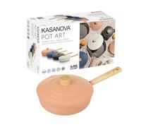 KASANOVA Poêle Haute Antiadhésive Pot Art avec Couvercle Innovant - 24 cm - Idéale pour les Cuissons Lentes et les Ragoûts (Rose, 24 Cm)