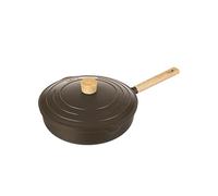 KASANOVA Poêle Haute Antiadhésive Pot Art avec Couvercle Innovant - 24 cm - Idéale pour les Cuissons Lentes et les Ragoûts (Noire, 28 Cm)