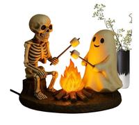 Kasmole Veilleuse Feu-de-Camp Squelette Fantôme Petite Veilleuse Halloween | Lumière D'Ambiance Feu-de-Camp Squelette Fantôme Pour Maison Salon Chambre Bureau Chevet Manteau Cheminée Fêtes