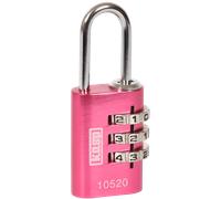 KASP K10520PIND - Cadenas à code avec 3 rangées de chiffres KASP, 20 mm, rose
