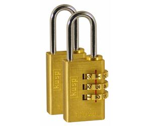 Kasp K11020D2 Cadenas en laiton à combinaison 20 mm Par 2