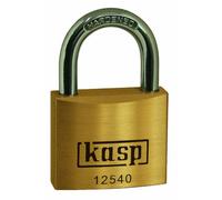 Kasp K12540A3 Cadenas en Laiton Premium, s'entrouvrant, Or/Argent, 40 mm